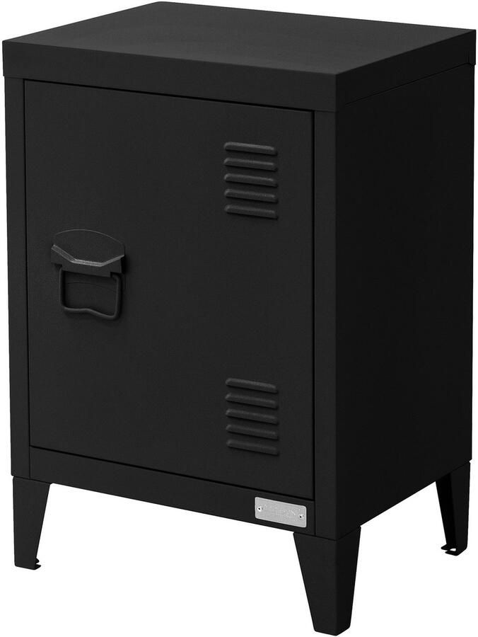 Ml-design Nachtkastje 40x30x58 cm zwart staal met verstelbare plank - Foto 2