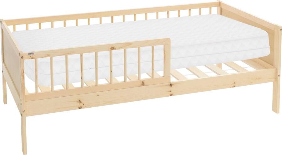 Ml-design Kinderbed 80x160 cm met matras lattenbodem en uitvalbescherming in natuurlijk - Foto 2