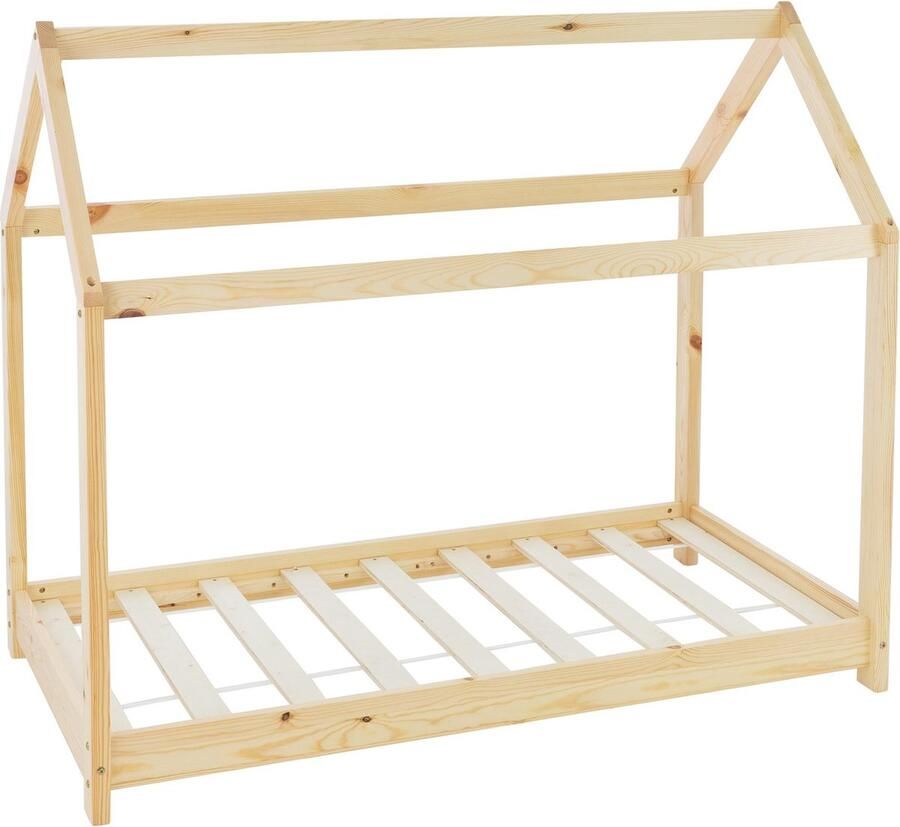 Ml-design Kinderbed huisbed 80x160 cm van grenenhout incl. matras H-10cm houten bed met dak en lattenbodem - Foto 5