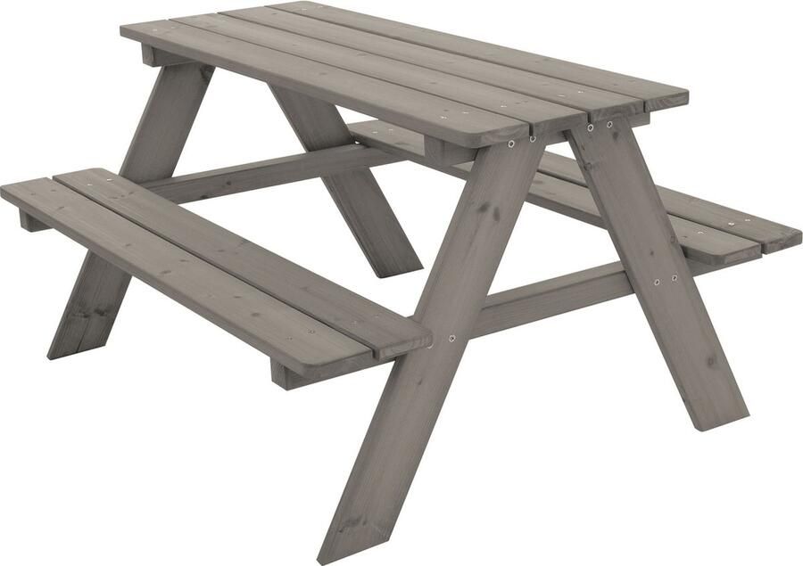 Ml-design Kinderzitset Picknicktafel kinderen voor 4 grijs massief hout vanaf 2 jaar