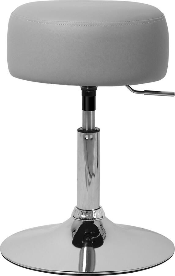 Ml-design Set van 2 krukken Ø 33 cm lichtgrijs verchroomd staal - Foto 5