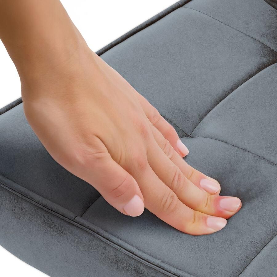 Ml-design Loungestoel antraciet Gestoffeerde fauteuil met lendenkussen Relaxfauteuil