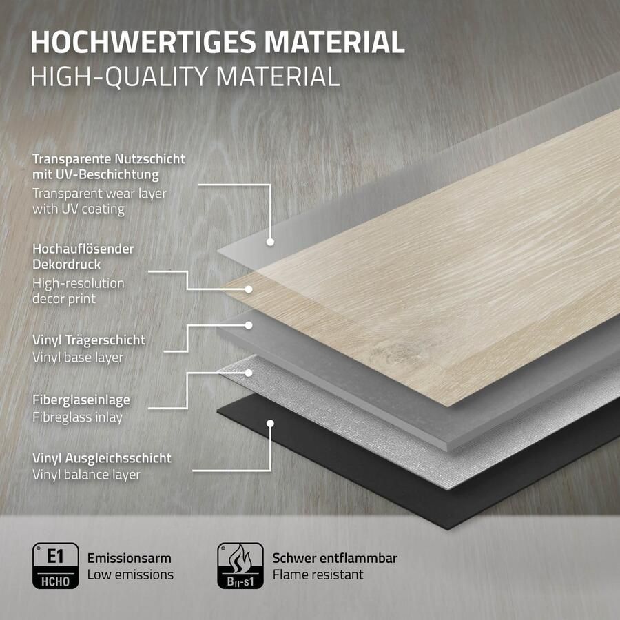 Ml-design Deluxe PVC vloeren Click Vinyl planken vinyl vloeren 122cm x 18cm x 4 2mm dikte 4 2mm 4 62m² 21 planken Afterglow Eik Bruin houtlook antislip waterbestendig eenvoudige installatie - Foto 2