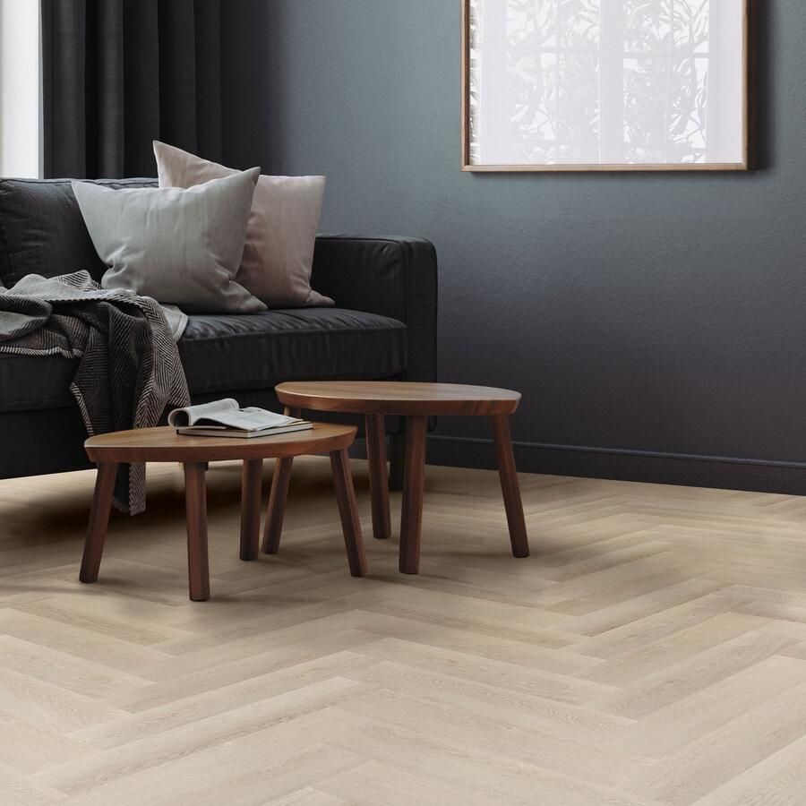 Ml-design Set van 4 PVC vinyl vloeren visgraat klik vinyl 1 56m² 20 planken 4 2mm dik licht eiken geschikt voor vochtige ruimtes