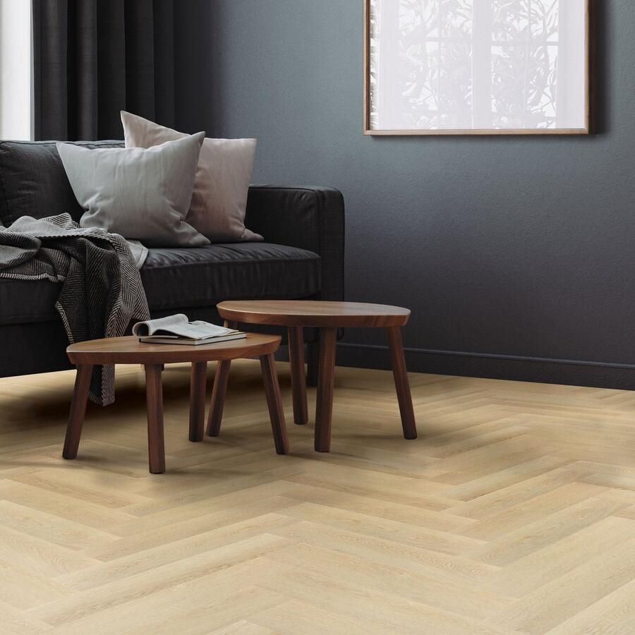 Ml-design Set van 4 PVC vinyl vloeren visgraat klik vinyl 1 56m² 20 planken 4 2mm dik natuurlijke eik geschikt voor vochtige ruimtes