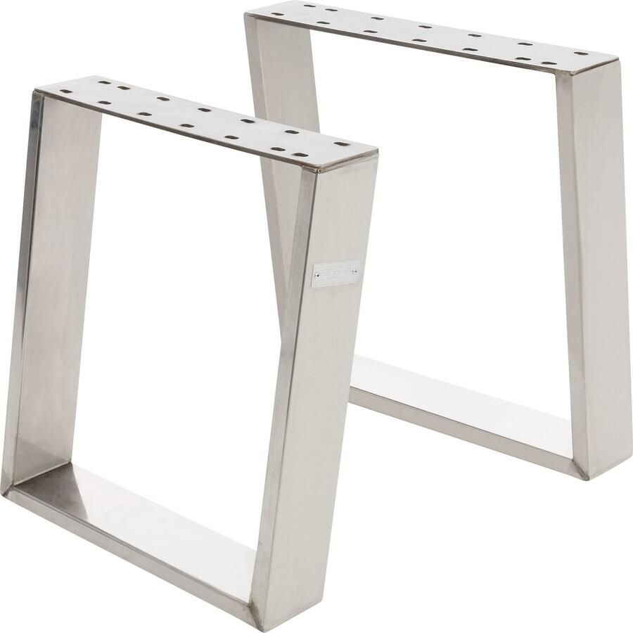 Ml-design set van 2 tafellopers banklopers 80GRAD inclinatie 40x43 cm zilver 8x2cm schuine tafelpoten metalen meubellopers schuin roestvrijstalen tafelframe - Foto 2