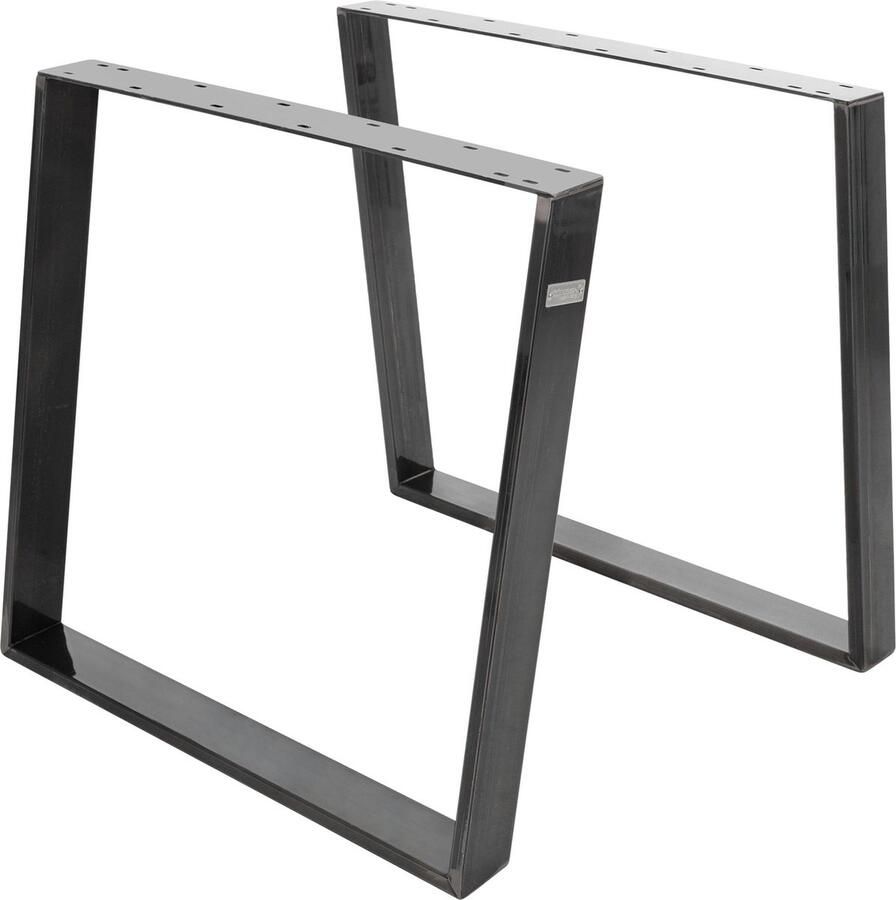 Ml-design set van 2 tafellopers 80GRAD helling 75x72 cm industrieel profiel 8x2 cm schuine tafelpoten metalen meubellopers schuin stalen tafelframe - Foto 3