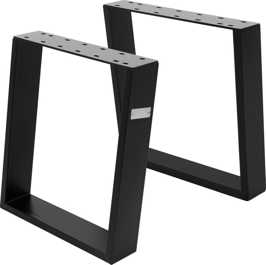 Ml-design set van 2 tafellopers banklopers 80GRAD helling 40x43 cm zwart mat 8x2 cm schuine tafelpoten metalen meubellopers tafelframe - Foto 2