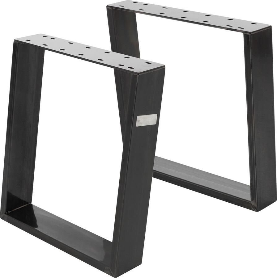 Ml-design set van 2 tafellopers banklopers 80GRAD helling 40x43 cm industrieel 8x2 cm schuine tafelpoten metalen meubellopers stalen tafelframe - Foto 2