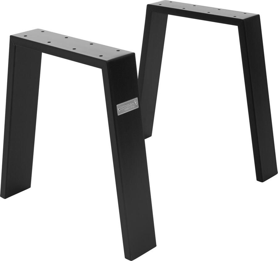 Ml-design Tafelpoten Tafelframe set van 2 trapezium design 44 x 42 cm zwart gemaakt van staal - Foto 2