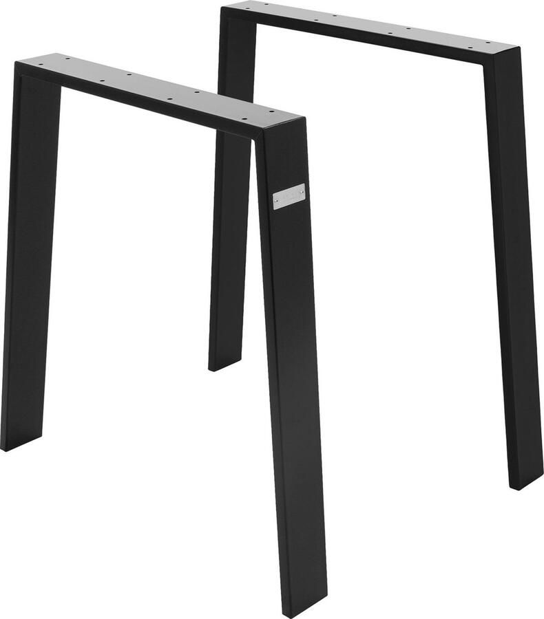 Ml-design Tafelpoten Tafelframe set van 2 trapezium design 55-75 x 72 cm zwart mat staal - Foto 4