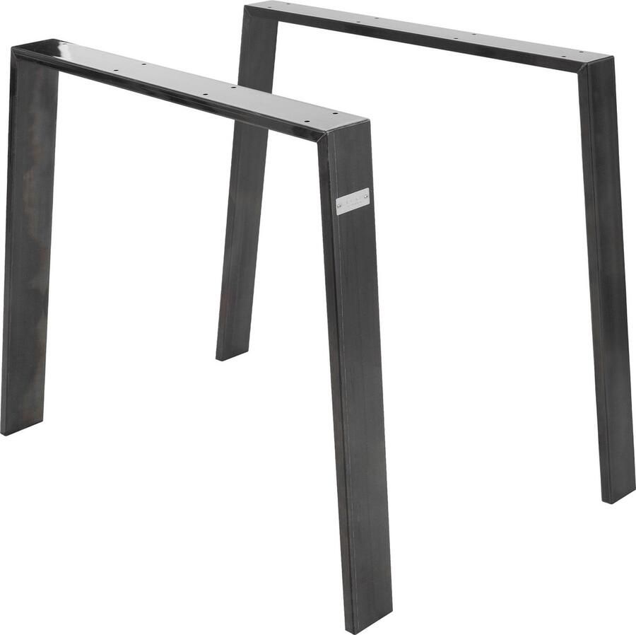 Ml-design set van 2 tafellopers Loft 90x72 cm industrieel profiel 8x2 cm staal industrieel ontwerp U-vorm metalen tafelframe scandic - Foto 2