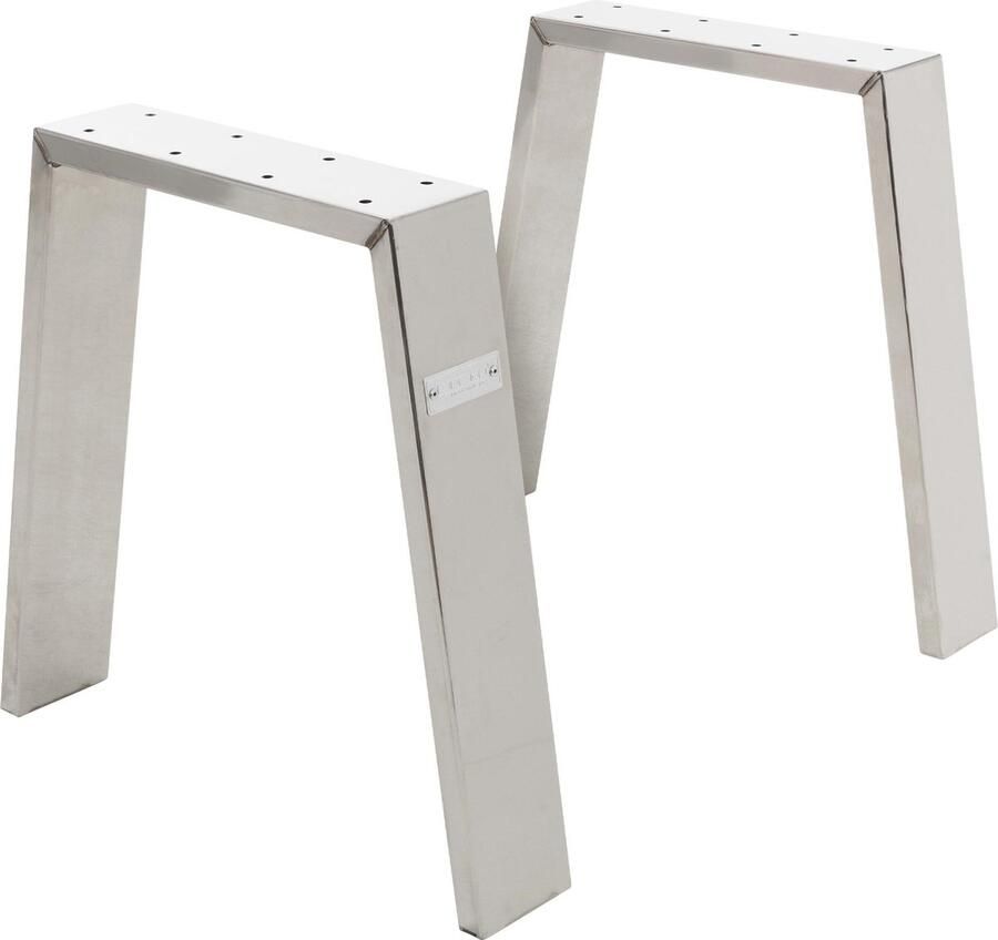 Ml-design Tafelpoten Tafelframe set van 2 trapezium design 44 x 42 cm zilver gemaakt van roestvrij staal - Foto 2