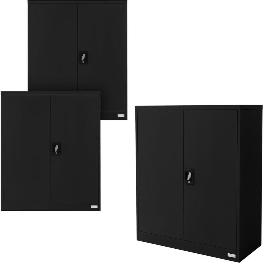 Ml-design set van 3 afsluitbare archiefkasten 90x40x109 cm zwart gemaakt van staal 3 in hoogte verstelbare legplanken kantoorkast met 2 deuren metalen kast stalen kast opbergkast