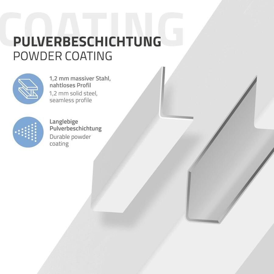 Ml-design Set van 4 tafelpoten I-Design 30 cm wit glanzend van gepoedercoat staal vierkant profiel 8x8 cm In hoogte verstelbare meubelpoten 1-4 cm