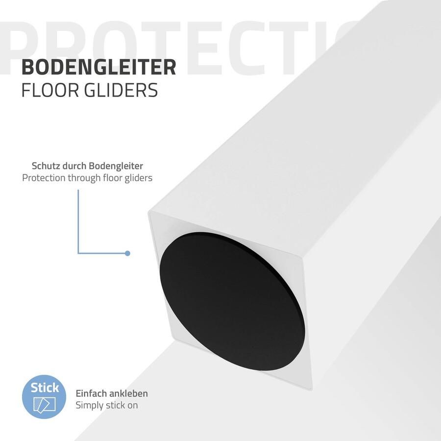 Ml-design Set van 4 tafelpoten schuin H30 cm wit glanzend gemaakt van staal hoekprofiel 8x8 cm I-vorm 96° helling