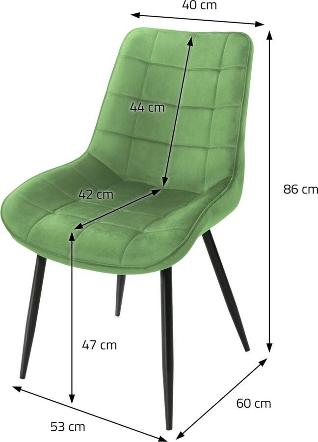 Ml-design Set van 4 Eetkamerstoelen met Rugleuning Groen Keukenstoel met Fluwelen Bekleding Gestoffeerde Stoel met Metalen Poten Ergonomische Stoel voor Eettafel Eetkamerstoel Woonkamerstoel Keukenstoelen - Foto 5