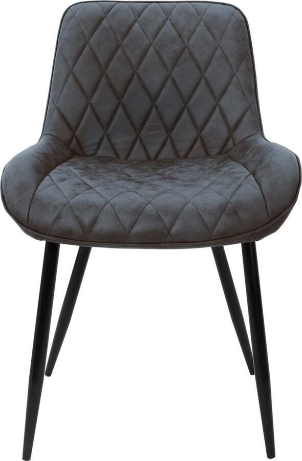 Ml-design Set van 8 Eetkamerstoelen Eetkamerstoel met rugleuning en armleuningen antraciet PU kunstlederen zitting metalen poten keukenstoelen woonkamerstoelen woonkamerstoel gestoffeerde stoel - Foto 2