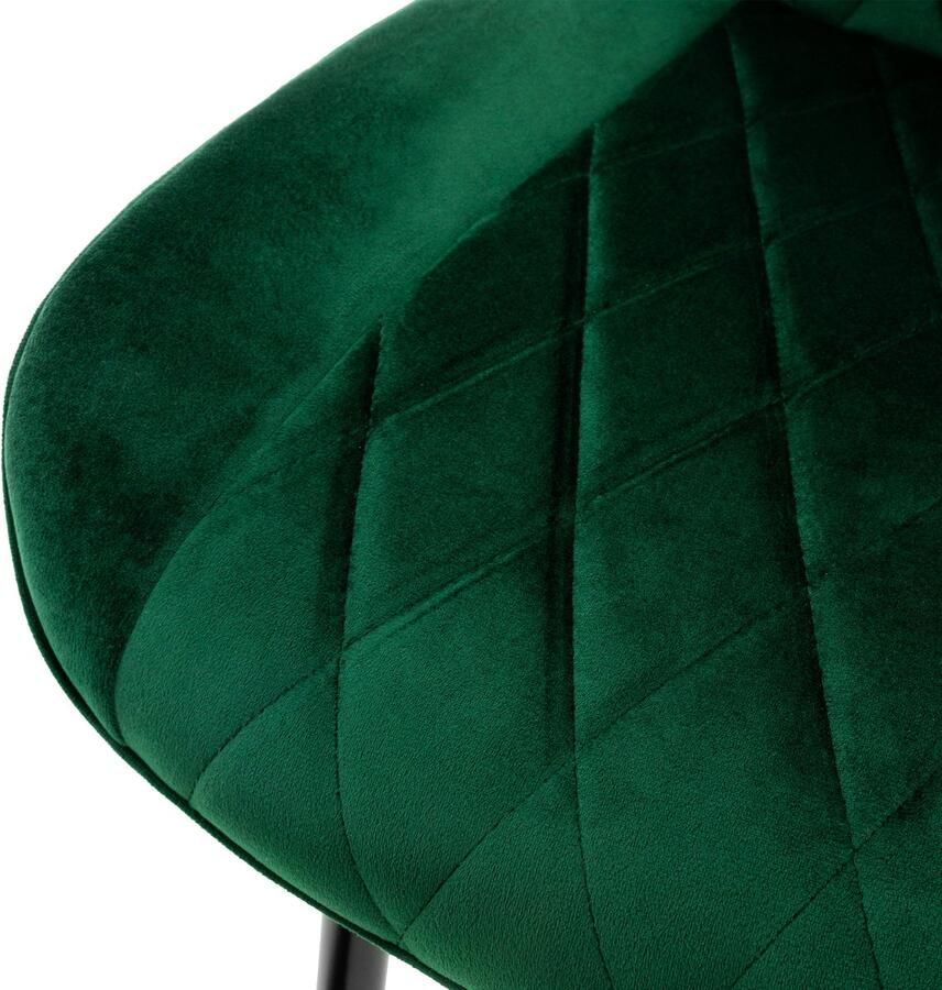 Ml-design Set van 8 Eetkamerstoelen Eetkamerstoel met rugleuning en armleuningen donkergroen fluwelen zitting metalen poten keukenstoelen Woonkamerstoelen Gestoffeerde stoelen Krukken - Foto 2