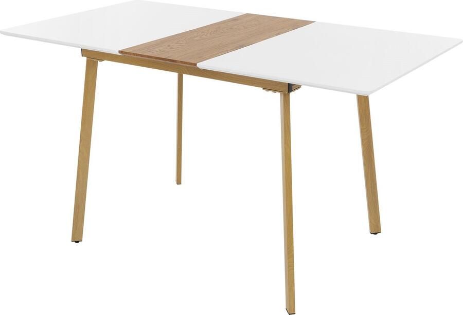 Ml-design Uitschuifbare eettafel in wit 110-140x75 cm houten eetkamertafel voor 4-6 personen
