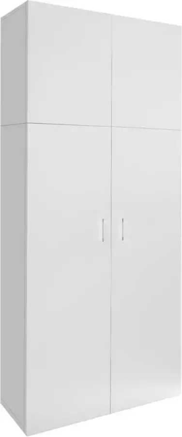 Ml-design Multifunctionele kast met 2 deuren en 5 vakken hout wit 80x182 4x37 cm hoog modern universeel inzetbare archiefkast kantoorkast garderobe schoenenkast huishoudkast draaideurkast - Foto 2