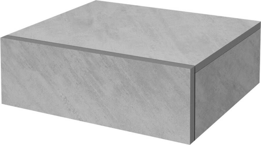 ML-Design Nachtkastje hangend 46x30x15 cm grijs betonlook gemaakt van MDF incl. lade
