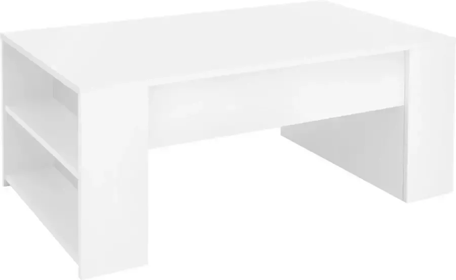 ML-Design Salontafel met twee vakken 100x60x42 cm Wit