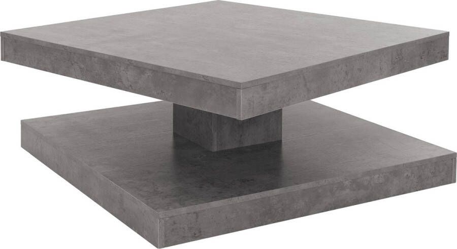 ML-Design Salontafel met 360° draaibaar tafelblad 78x78x36 cm grijs spaanplaat - Foto 2