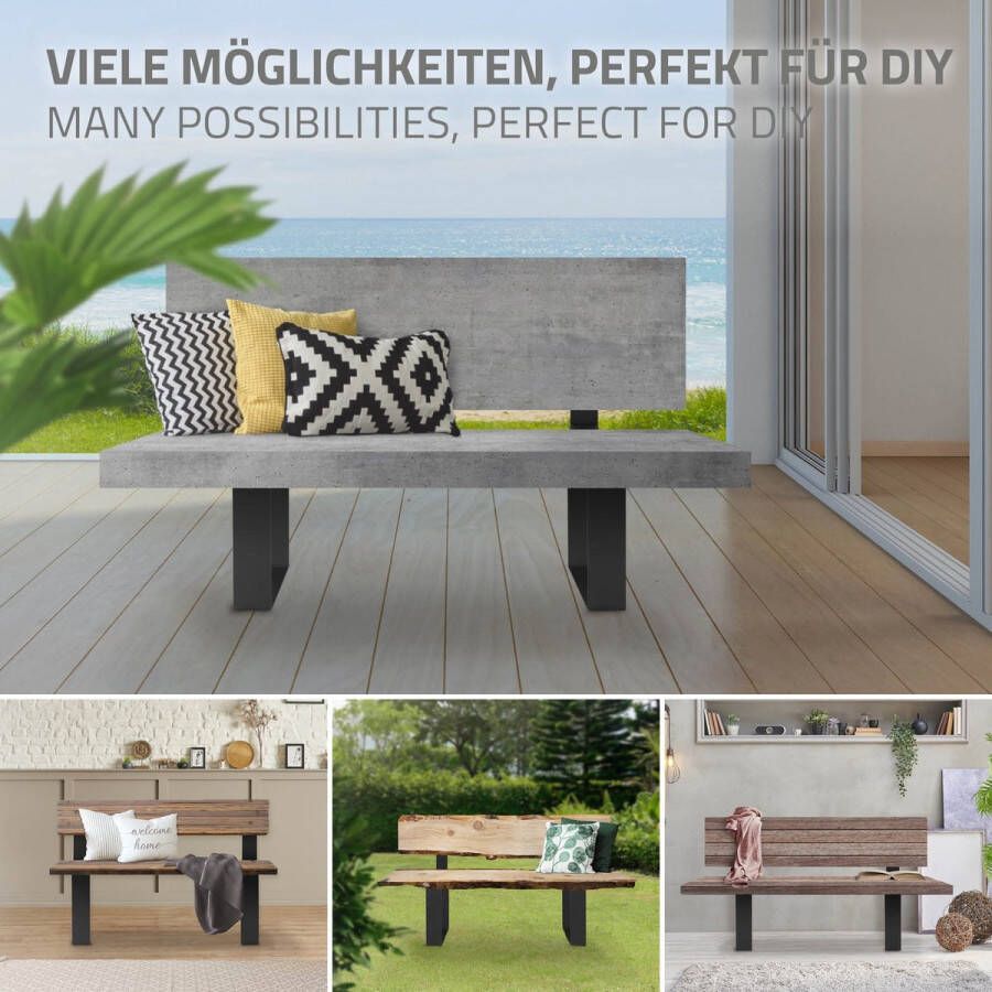 Ml-design Bankframe Bankrunners set van 2 O-Design 40 x 78 5 cm zwart staal - Foto 2