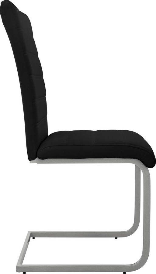 Ml-design eetkamerstoelen set van 4 zwart schommelstoel sledestoel met hoge rugleuning ergonomische keukenstoelen van kunstleer & metaal moderne gestoffeerde stoel voor eettafel & woonkamer - Foto 2