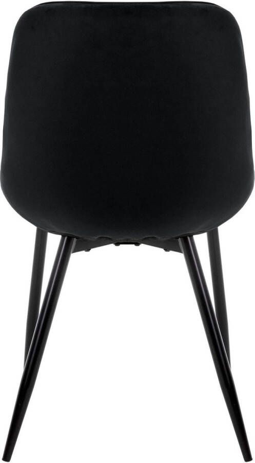 Ml-design ECD Germany Set van 6 Eetkamerstoelen Eetkamerstoel met Rugleuning en Armleuningen Zwart Fluwelen Zitting Metalen Poten Keukenstoelen Woonkamerstoelen Gestoffeerde Stoelen Krukken