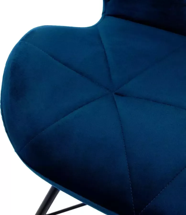 Ml-design Set van 4 Eetkamerstoelen met Rugleuning Blauw Keukenstoel met Fluwelen Bekleding Gestoffeerde Stoel met Metalen Poten Ergonomische Stoel voor Eettafel Eetkamerstoel Woonkamerstoel Keukenstoelen - Foto 2