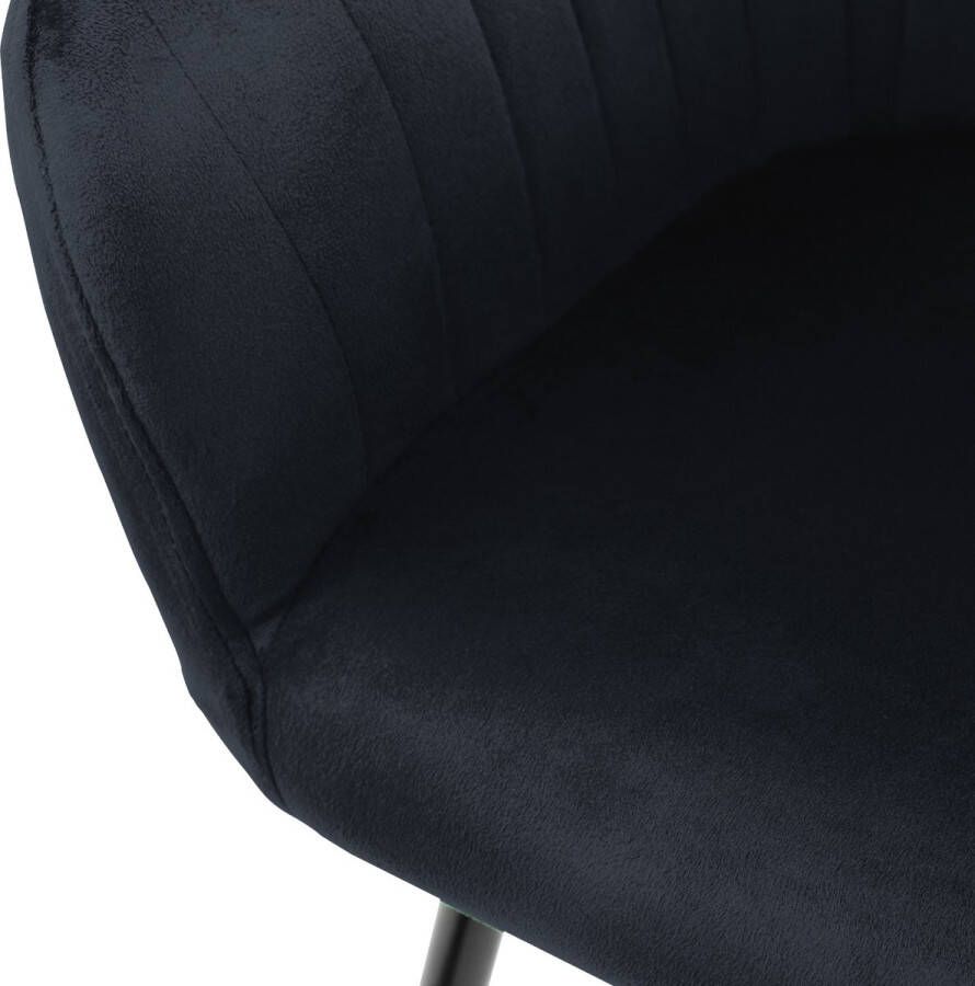 Ml-design set van 4 eetkamerstoelen met rugleuning en armleuningen zwart keukenstoelen met fluwelen bekleding gestoffeerde stoelen met metalen poten ergonomische stoelen voor eettafel woonkamerstoelen eetkamerstoel - Foto 2