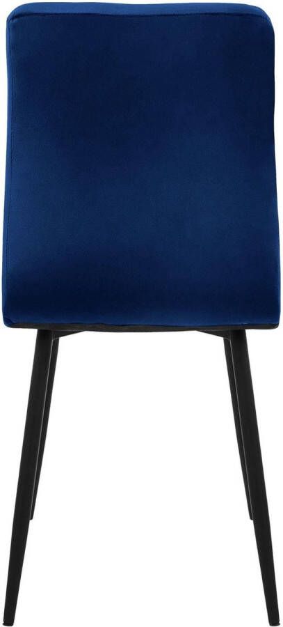 Ml-design eetkamerstoelen set van 8 donkerblauw keukenstoel met fluwelen bekleding woonkamerstoel met rugleuning gestoffeerde stoel met metalen poten ergonomische stoel voor eettafel eetkamerstoel keukenstoelen - Foto 6