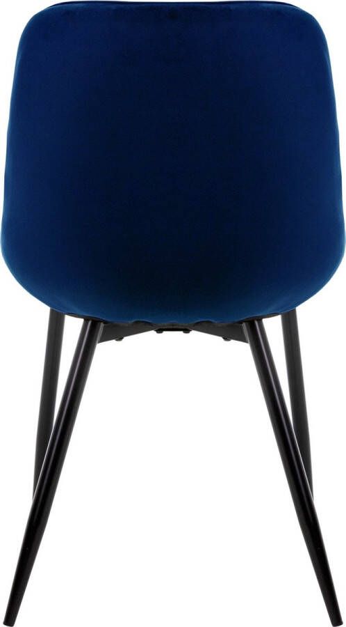 Ml-design Set van 6 Eetkamerstoelen Eetkamerstoel met Rugleuning en Armleuningen Donkerblauw Fluwelen Zitting Metalen Poten Keukenstoelen Woonkamerstoelen Gestoffeerde Stoelen Krukken - Foto 2