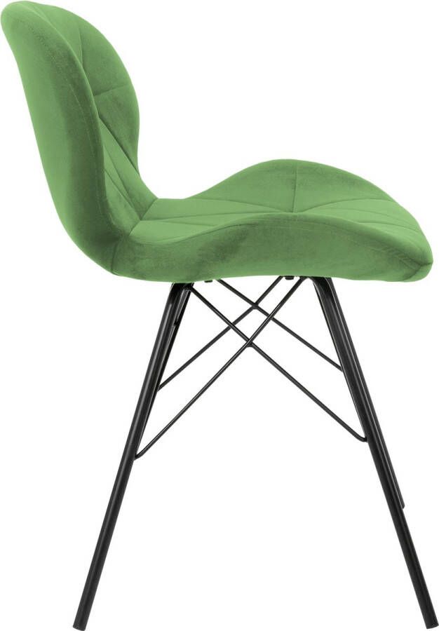 Ml-design set van 6 eetkamerstoelen met rugleuning groen keukenstoel met fluwelen bekleding gestoffeerde stoel met metalen poten ergonomische stoel voor eettafel woonkamerstoel keukenstoelen - Foto 2