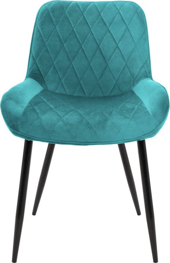 Ml-design Set van 8 Eetkamerstoelen Eetkamerstoel met Rugleuning en Armleuningen Turquoise Fluwelen Zitting Metalen Poten Keukenstoelen Woonkamerstoelen Woonkamerstoel Gestoffeerde Stoelen Stoel - Foto 2