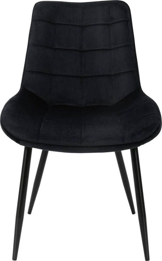 Ml-design Set van 8 eetkamerstoelen met rugleuning zwart keukenstoel met fluwelen bekleding gestoffeerde stoel met metalen poten ergonomische stoel voor eettafel woonkamerstoel keukenstoelen - Foto 2
