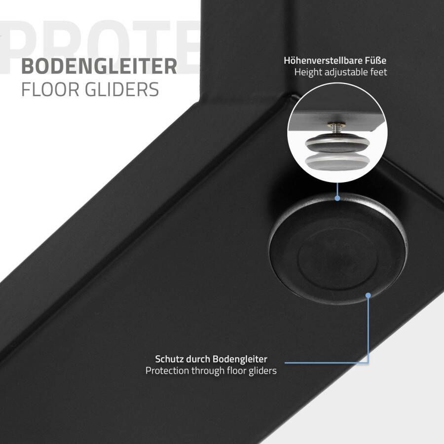 Ml-design Set van 2 tafelframes B70xH74 cm in U-vorm metaal zwart - Foto 2