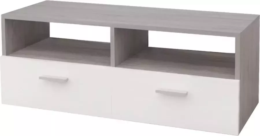 ML-Design TV lowboard wit grijs 95x36x35 cm gemaakt van MDF spaanplaat