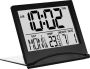 MMOBIEL Digitale Klok LCD Reiswekker Opvouwbaar Bureau Klok Wekker Digitaal met Temperatuur en Datum Aanduiding Zwart - Thumbnail 1