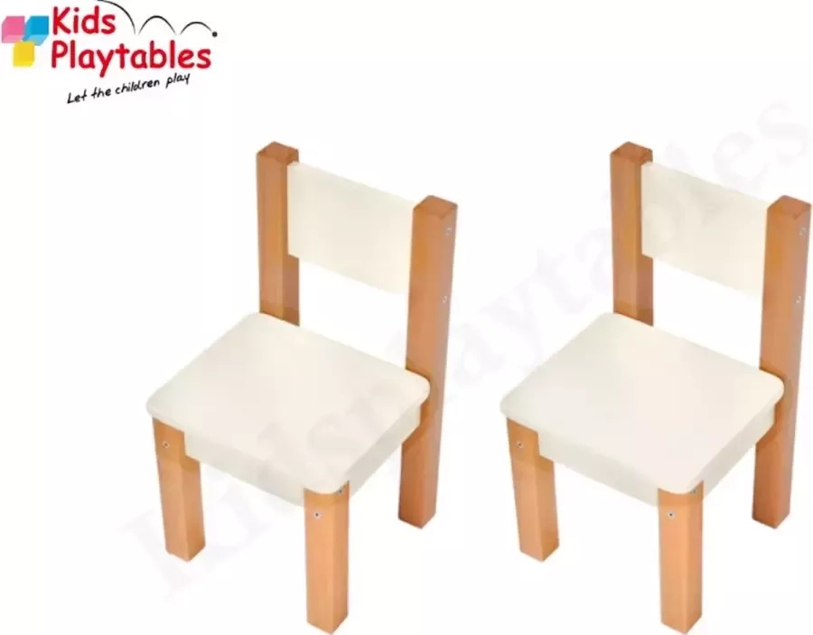 Mobi furniture Set Kinderstoeltjes 2x hout kleur wit zithoogte 28 cm kinderzetel Houten stoeltje voor kinderen stoel kind Peuterstoeltje kindertafel en stoeltjes van hout houten stoeltje voor peuters
