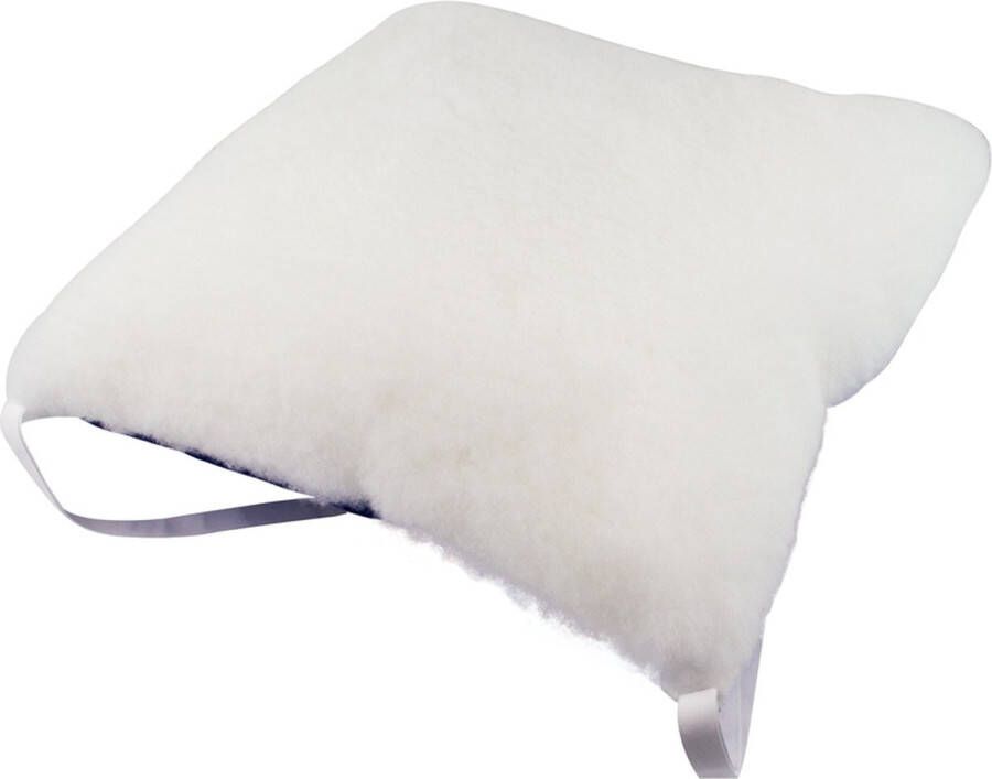 Mobiclinic Anti-decubituskussen 44x44 cm kussen tegen doorzitten Vierkant voor Stoel voor Bank Rolstoel Preventie van Drukzweren Aambeien Kleur Wit