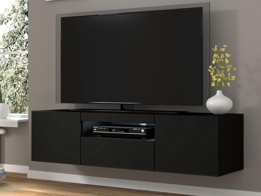 Mobistoxx Tv-meubel AUREO 3 deuren 150 cm zwart zonder led