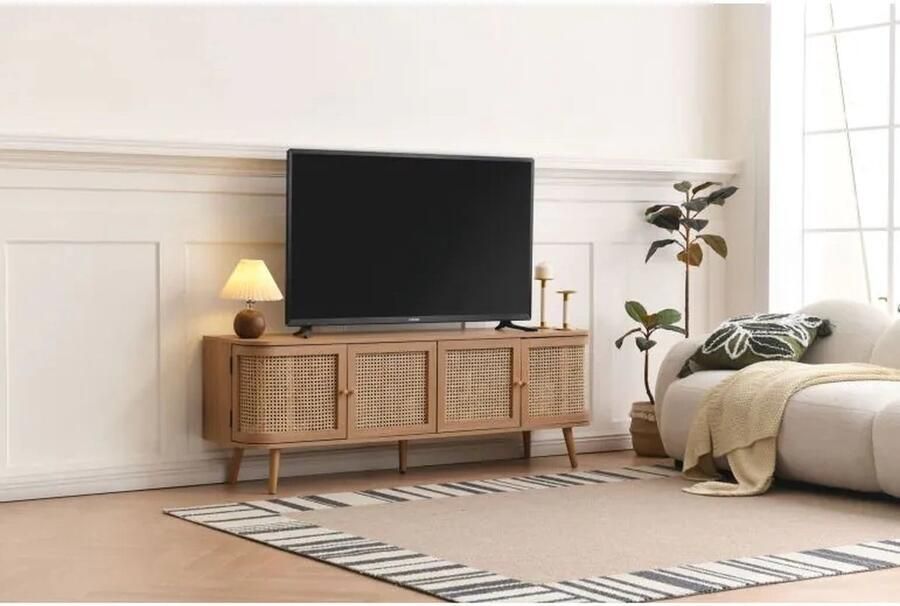 Mobistoxx Tv-meubel CARAMELLO 4 deuren bruine eik rotan 160cm
