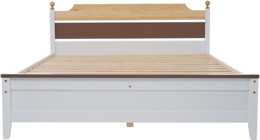 Mobrio Eenpersoonsbed 140x200cm houten frame Bruin