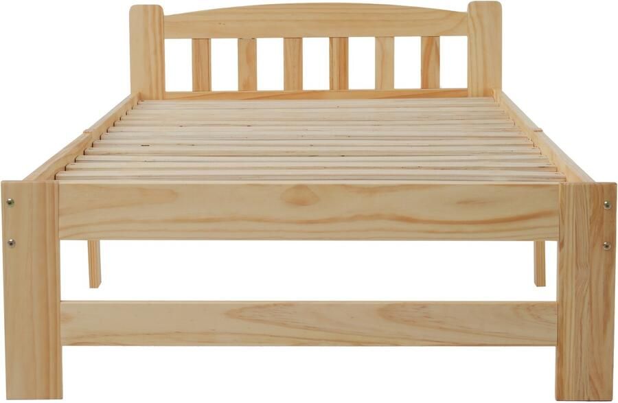 Mobrio Eenpersoonsbed 90x200cm houten frame Naturel