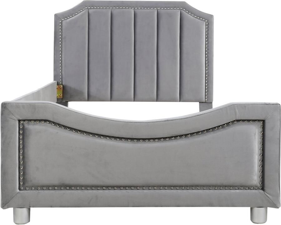 Mobrio Eenpersoonsbed 90x200cm voor kinderen fluwelen slaapbank Grijs