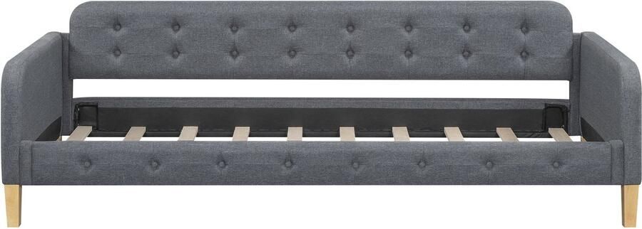 Mobrio Gestoffeerd daybed 90x200 cm linnen stof Grijs