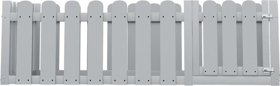 Mobrio Houten kinderbed 140x200cm met hekwerk Grijs